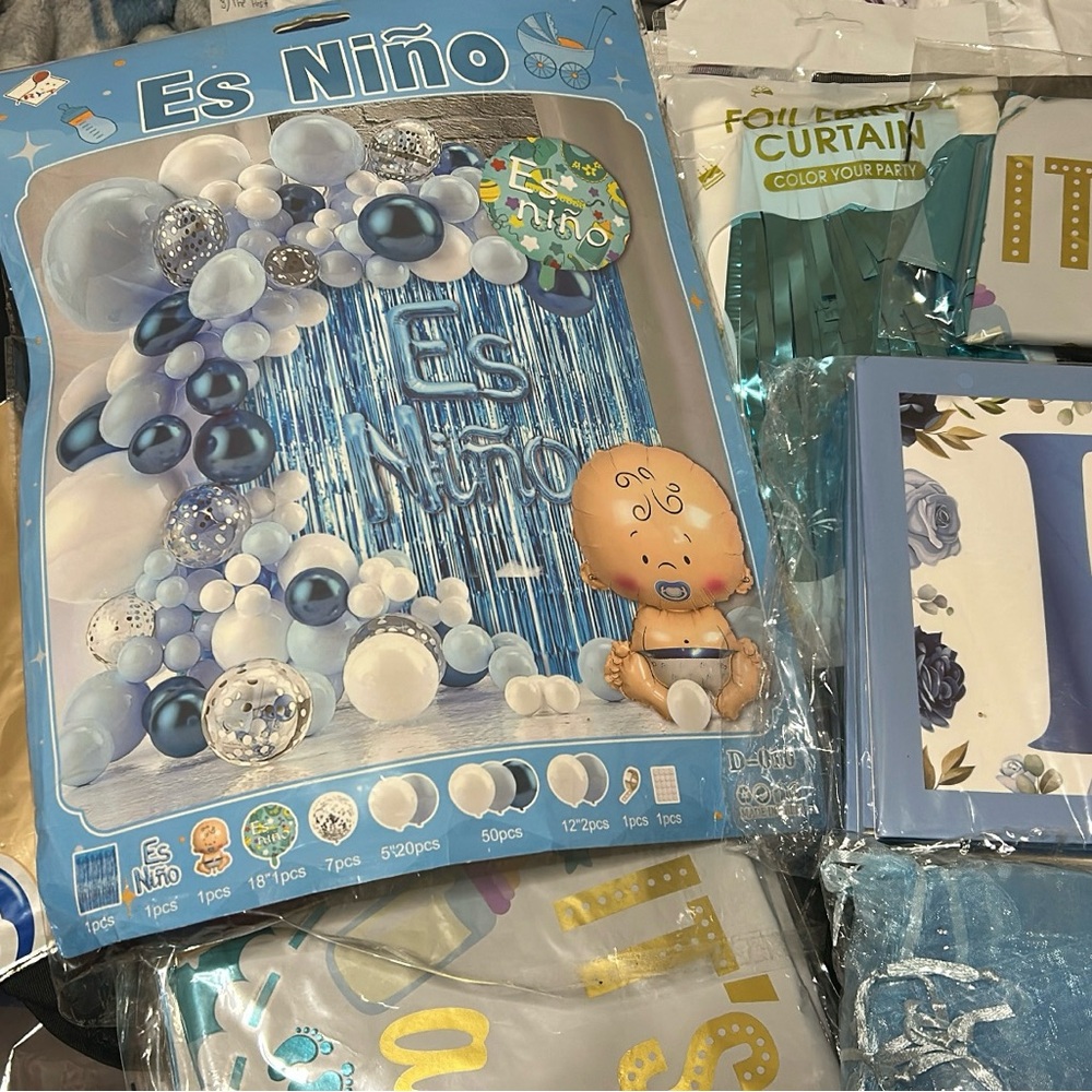 Blue Baby Shower Decoration Set